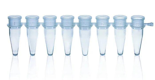 PCR-tube strip of 8 thin-walled w/o cap
0,2 ml, blue, pack of 125
BIO-CERT® PC