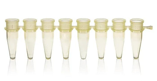 PCR-tube strip of 8 thin-walled w/o cap
0,2 ml, yellow, PP, pack of 125
BIO-CE