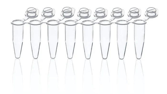 PCR-tube strips of 8 PP att.single caps
0,2 ml Real-Time PCR pack of 120 strips