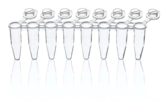 PCR-tube w.3 connectors strip/8 transp.
0,2 ml att.cap Standard f. qPCR 120 p.