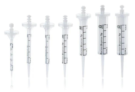 PD-Tip II set bulk
20 each of 0,5,1,1,25, 2,5,5,10, 12,5 ml
piston PE-HD, cyli