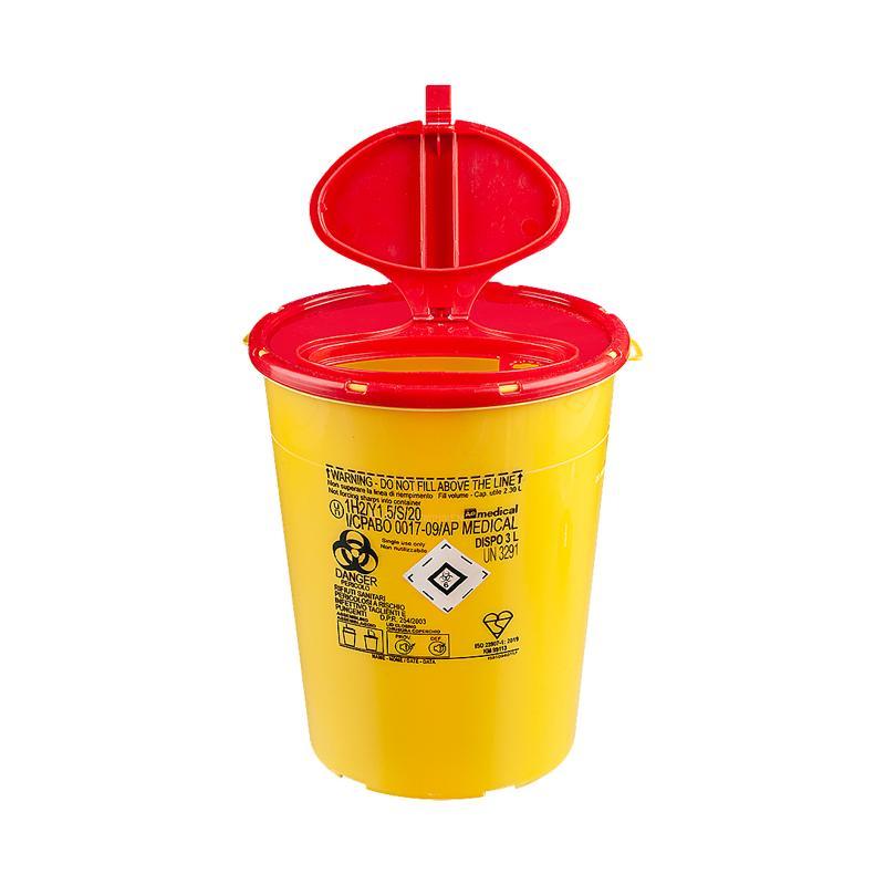 Promed ® safety container for contaminated needles and hospital waste in polyeth