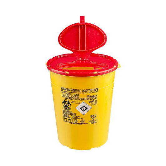 Promed ® safety container for contaminated needles and hospital waste in polyeth