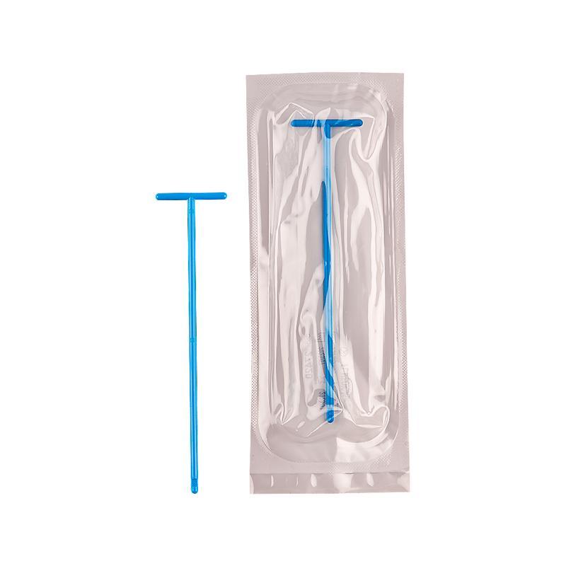 Promed ® T-shape spreader in PS, blue colour, individually wrapped in peel-pack,