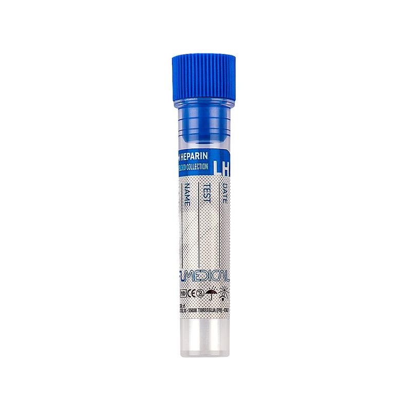 Promed ® test tube 12x56 mm with lithium heparin x 1 ml of blood blue cap