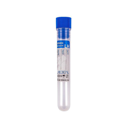 Promed ® test tube 12x86 mm with lithium heparin x 5 ml of blood blue cap