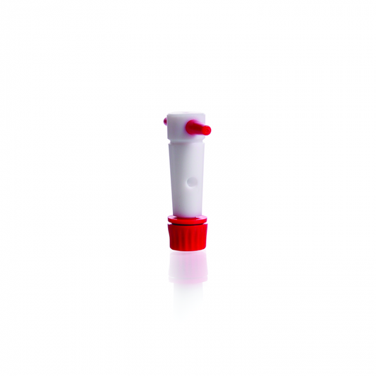 PTFE-keys with thread, bore 2.5 mm, NS 14.5 and 3 part retaining device