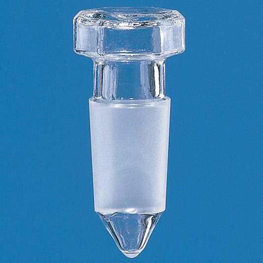 SBW glass flat-head stoppers, solid, octagonal, NS 14/15
