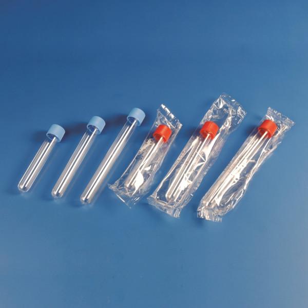 SCREW CAP CYLINDRICAL TEST TUBE PS, STERILE SINGLE, 10 ml (750 pcs)