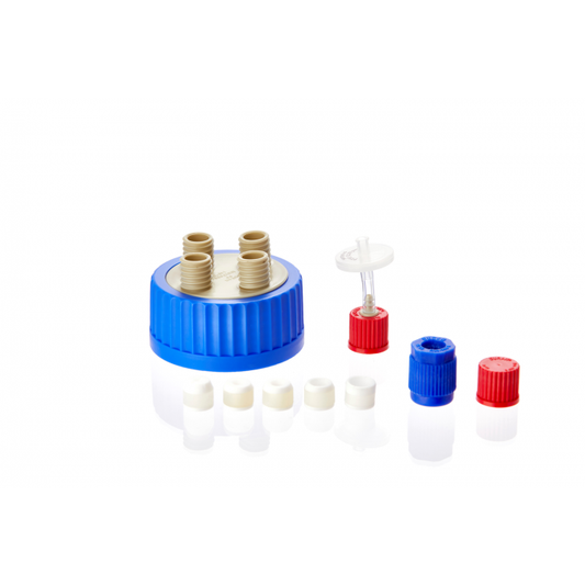 Screw Cap, GL 18, red, made of PBT with PTFE protected seals (blind cap)