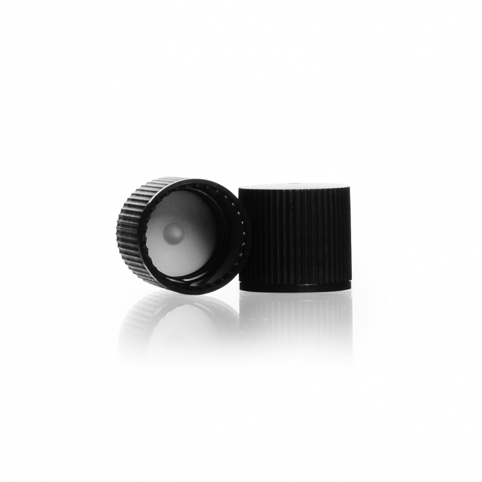 Screw cap with seal, GL 18, PP, black