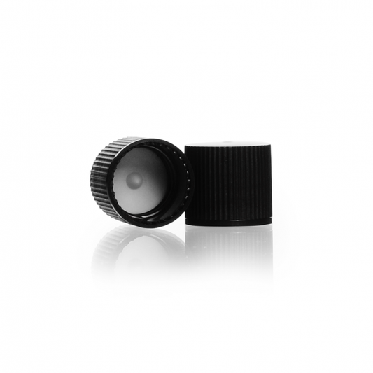 Screw cap with seal, GL 18, PP, black