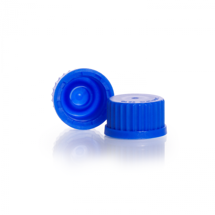Screw-caps with lip seal, GL 25, PP, blue, for DURAN® laboratory glass Glass Bo