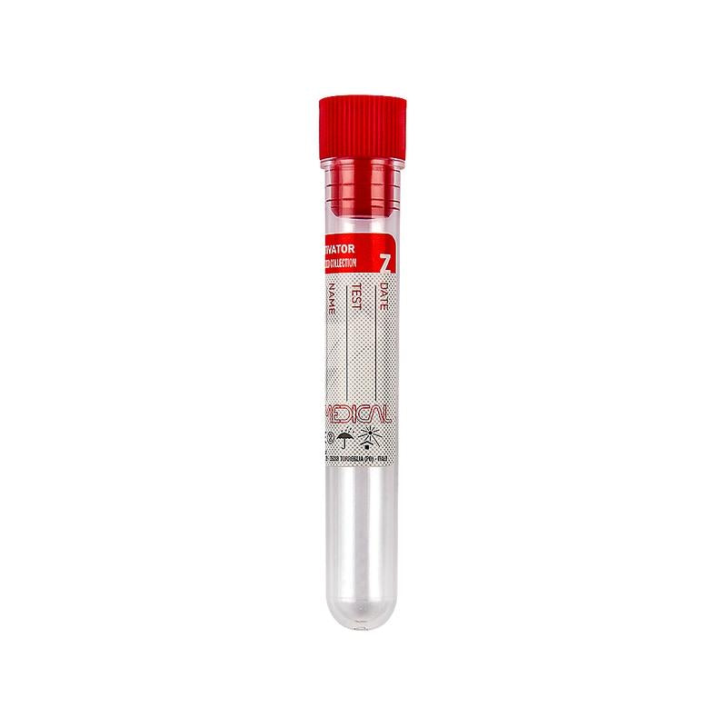 Separmed ® test tube 13x75 mm in PMMA with clot activator, red cap, with label
