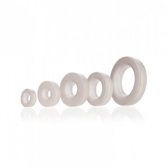 Silicone rubber seals, for GL 45 threads with PTFE washer, 42 x 32 mm