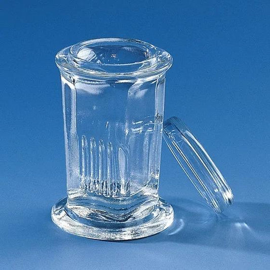 Stain.trough Coplin pattern round w.lid
f. 10 slides 76 x 26 mm, soda-lime glas