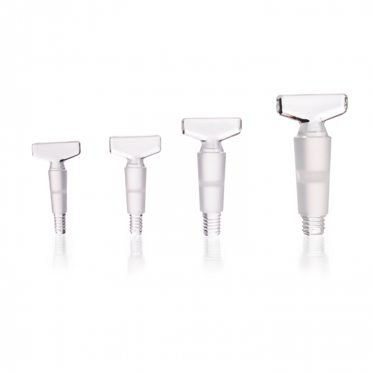 Stopcock keys threaded, SBW glass, ground, bore 6 mm, NS 18.8
