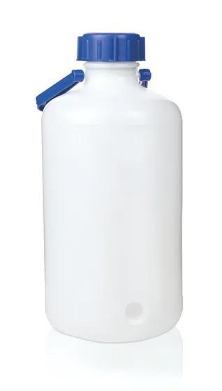 Storage bottle, PE-HD, narrow neck
10 l screw cap/carrying handle
dia. 210 mm,