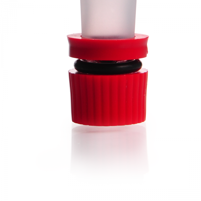 Three part retaining device, complete, for stopcock keys threaded, hollow, for