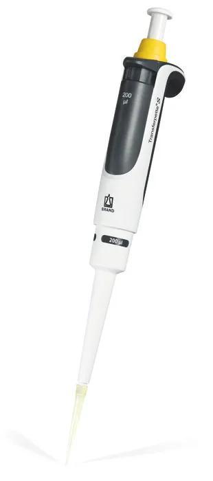 Transferpette® S, Fix, DE-M
50 µl, f. pipette tips 2 - 200 µl
A% <= +/- 0,8, C