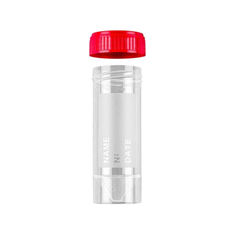 Urintainer ® Urine container 30 ml in PP with white screw cap apart, with froste