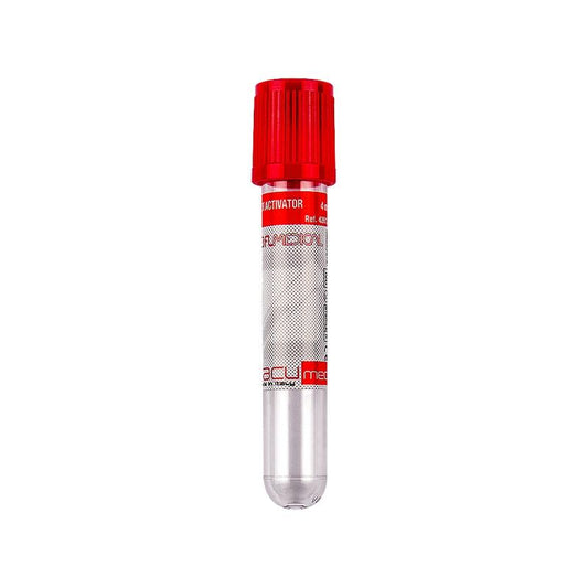Vacumed® 13x75 mm with Clot Activator x 1 ml of blood, red cap, sterile
