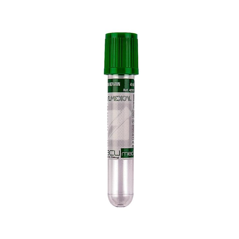 Vacumed® 13x75 mm with Lithium Heparin x 1 ml of blood, dark green cap, sterile