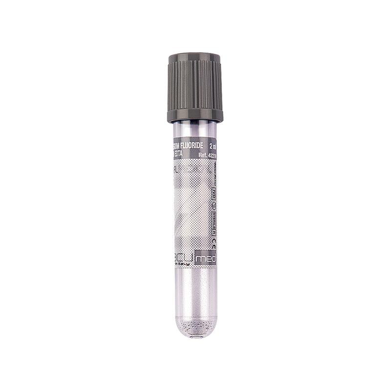 Vacumed® 13x75 mm with Potassium Fluoride x 4 ml of blood, grey cap, sterile
