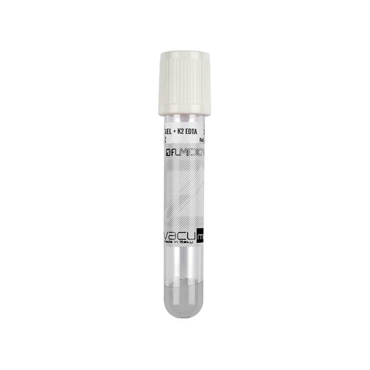 Vacumed® 16x100 mm with Gel Separator + K2 EDTA x 8 ml of blood, pearlescent cap