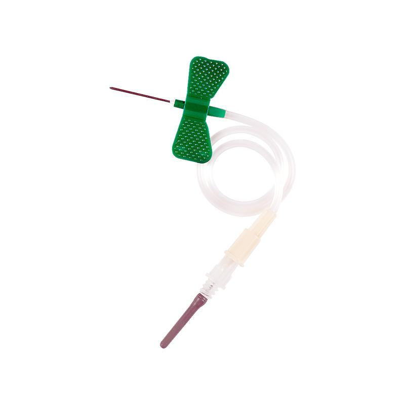 Vacumed® blood collection set 23G x ?" light blue with luer adapter needle, tube