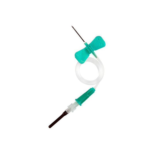Vacumed® Tech blood collection set 23G x ?" light blue with luer adapter needle,