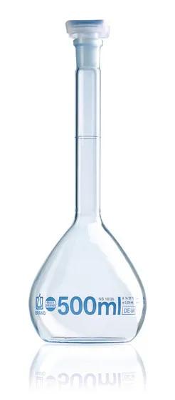 Vol. flask BLAUBRAND class A DE-M
1000 ml W, Boro 3.3 NS 29/32, PP-stopper
W (