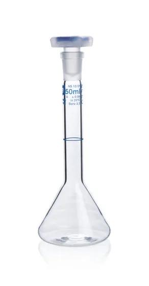 Vol.flask trapez. BLAUBRAND A DE-M
  10 ml W, Boro 3.3, NS 10/19 PP-stopper
W