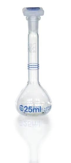 Vol. flask with 3 marks DAkkS cal. BB, A
NS 14/23 PP stopper, for Disp. 100 ml