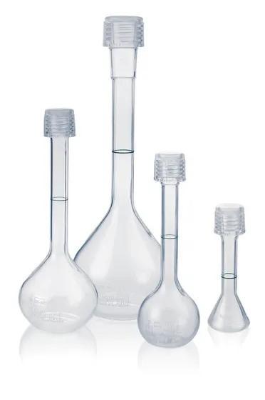 Volumetric flask PFA cl. A
 500 ml, GL 25, with screw cap
highly transparent,
