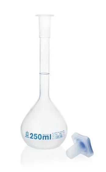 Volumetric flask PMP class A transparent
  50 ml, NS 12/21, PP-stopper